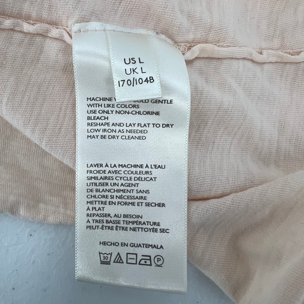 Maeve by Anthropologie Large Peach Strawberry Graphic Tee Raw Hem - Picture 8 of 10